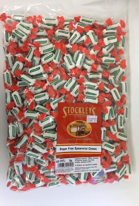 Sugar Free Stockley's Spearmint Chews  - 2kg Bag