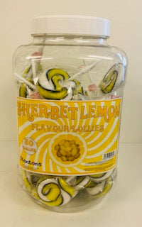 Stantons Wrapped Sherbet Lemon Rock Lollies Jar 1 x 50pk