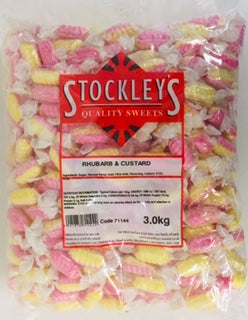 Stockley's Rhubarb & Custard Twists 3kg Bag = 37p Per 100g