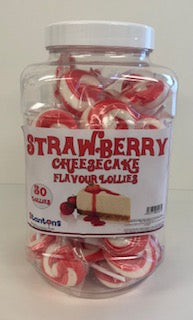 Stantons Wrapped Strawberry Cheesecake Rock Lollies Jar 1 x 50pk