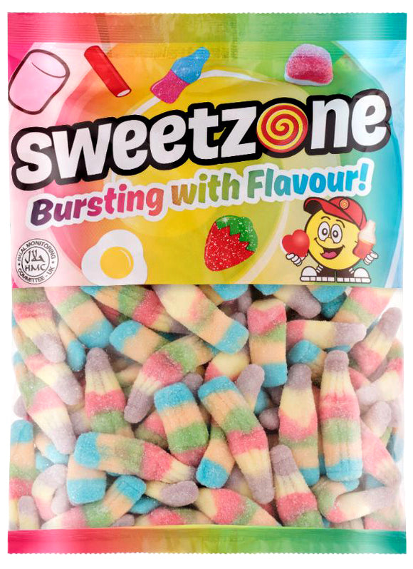 Sweetzone Premium Rainbow Sour Bottles 1kg Bag