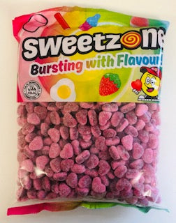 Sweetzone Premium Fizzy Strawberry Hearts 1kg Bag