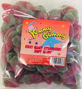 Yummy Gummy Giant Fizzy Strawberry 1kg Bag